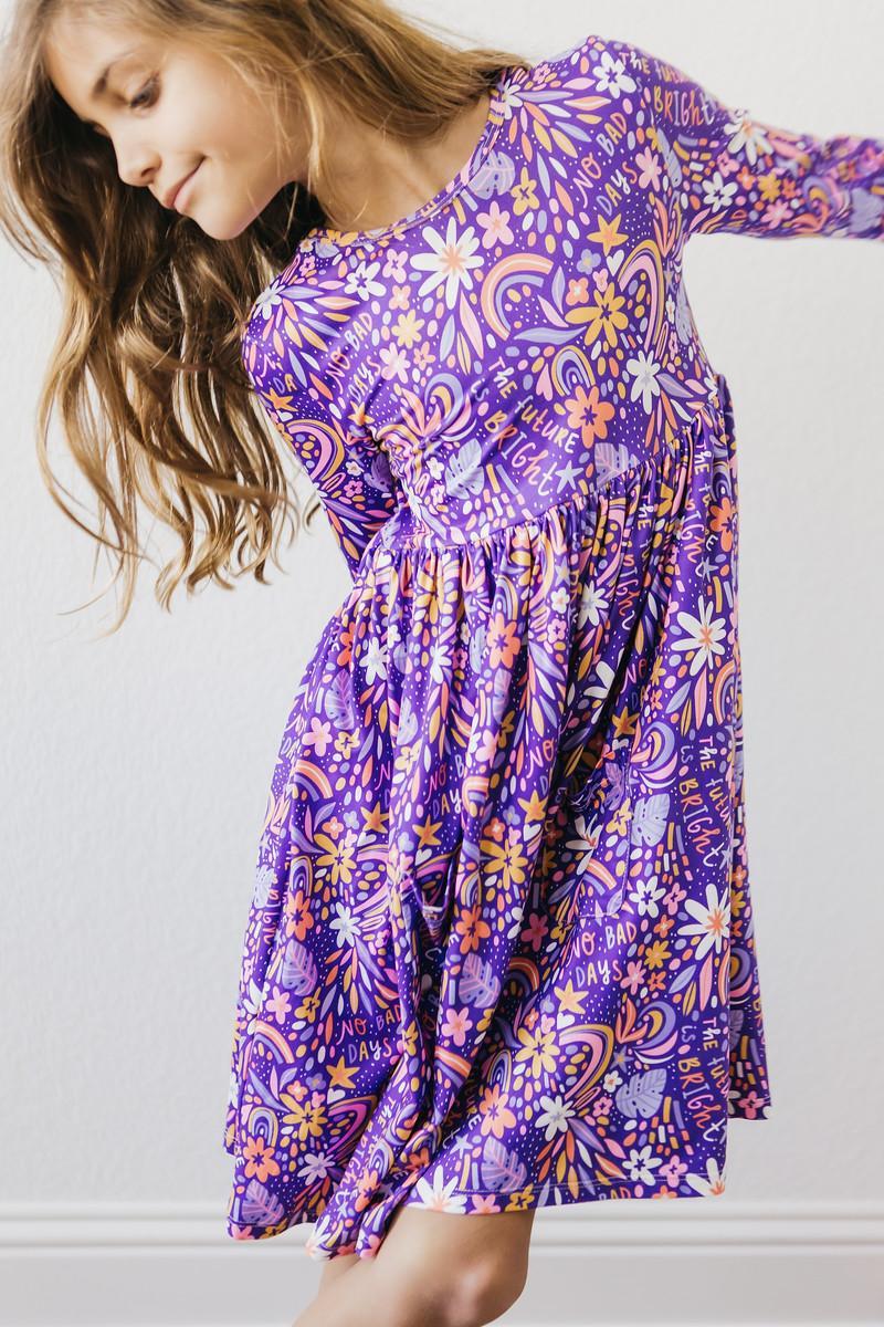 No Bad Days 3/4 Sleeve Pocket Twirl Dress