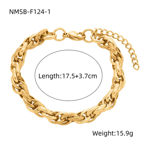Arrival Metal Texture Titanium Steel Bracelet Niche Design 18K Real Gold High Grade Women Bracelet