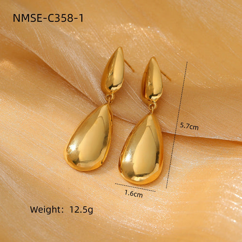 Arrival Water Drop Lotus Shape Titanium Steel Earrings Affordable Luxury Trendy All Match Non Fading Stainless Steel Eardrop