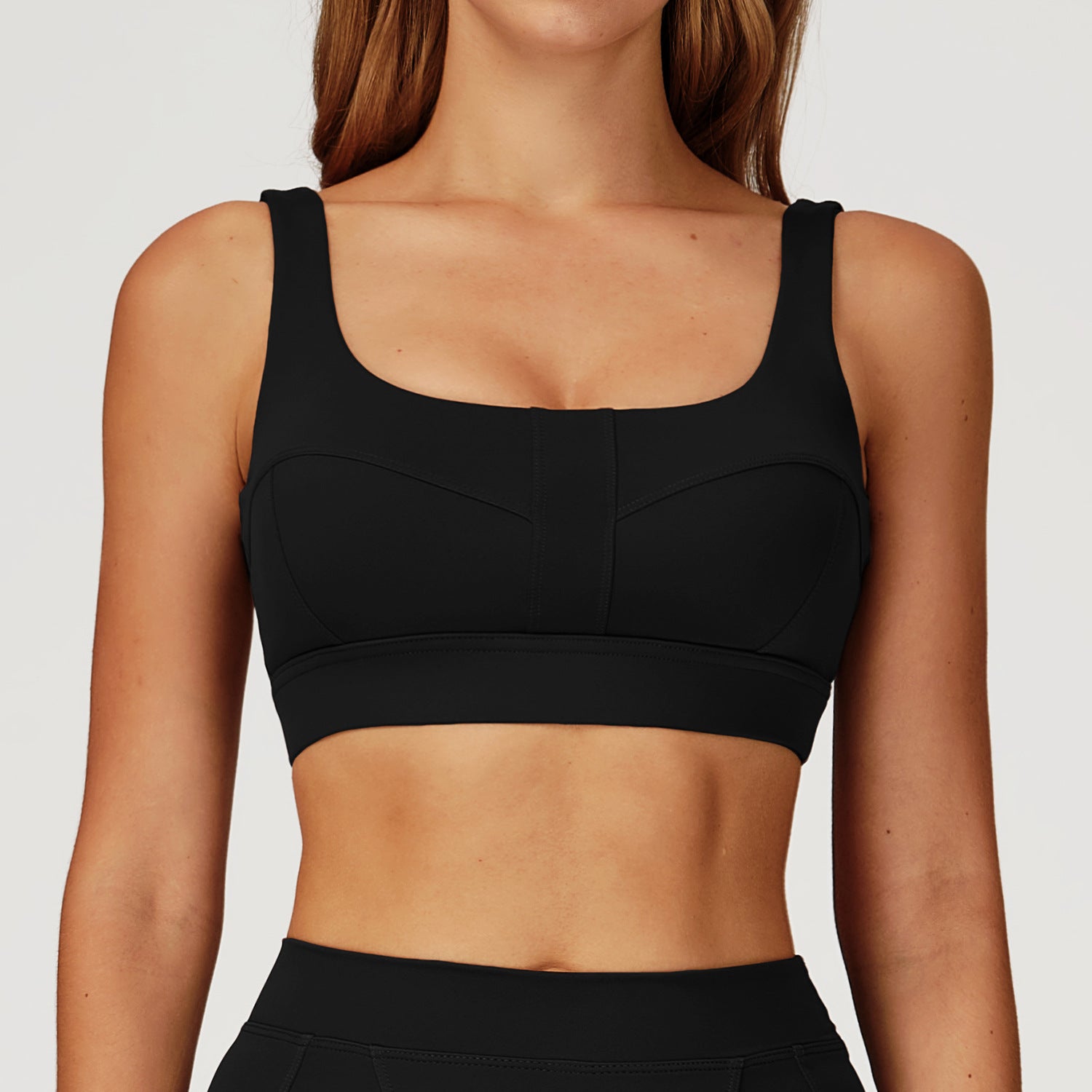 Nude Feel Yoga Bra Hollow Out Cutout Back Shaping Shockproof Sports Underwear Outdoor Running Workout Yoga Bra