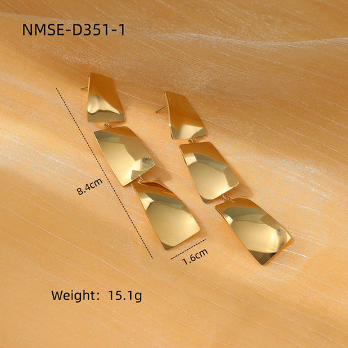 Arrival Exaggerated High Grade Irregular Asymmetric Titanium Steel Earrings Women Affordable Luxury Stainless Steel Tassel Earrings