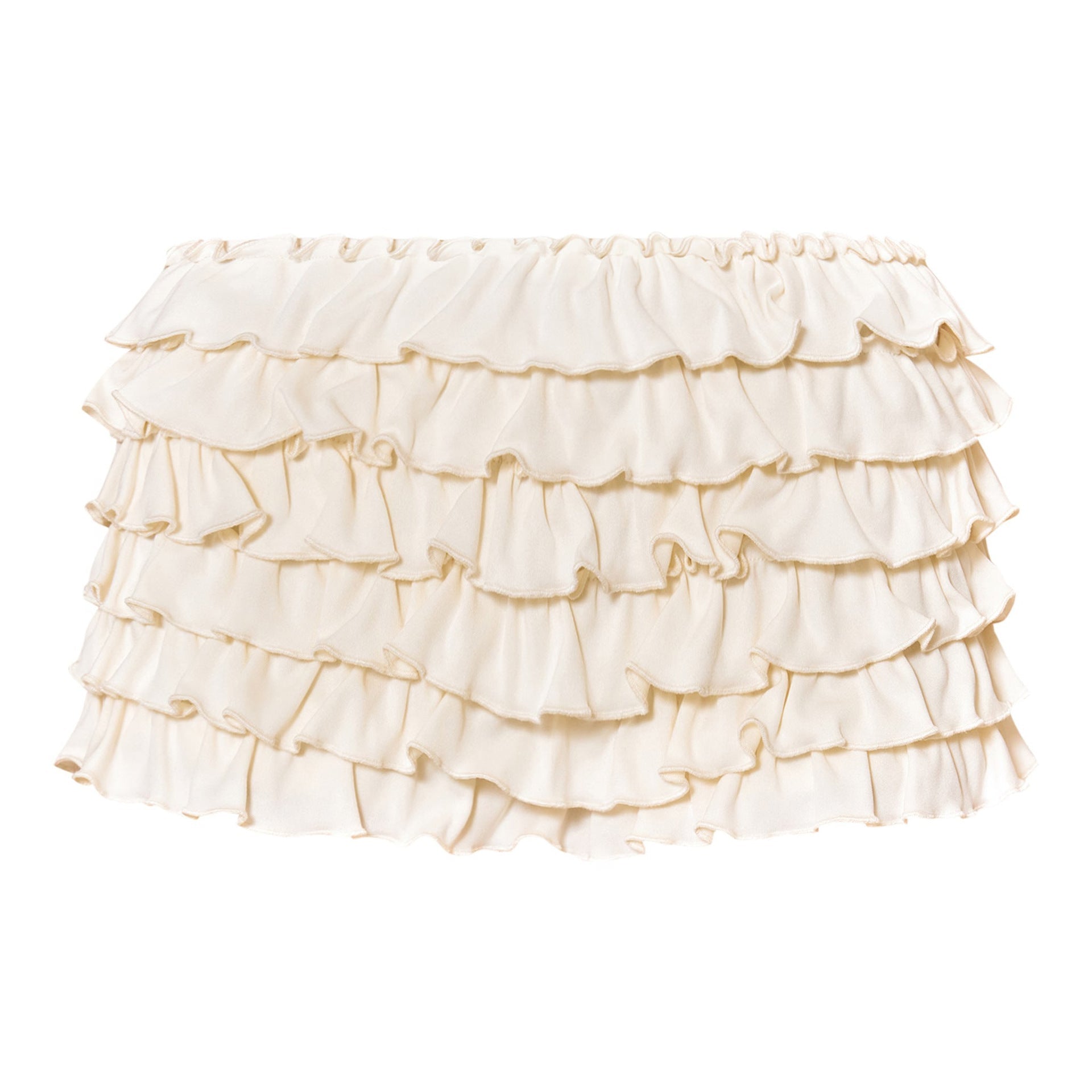 Women Clothing Solid Color Frill Wavy Casual Lantern Dress Short Skirt Culottes