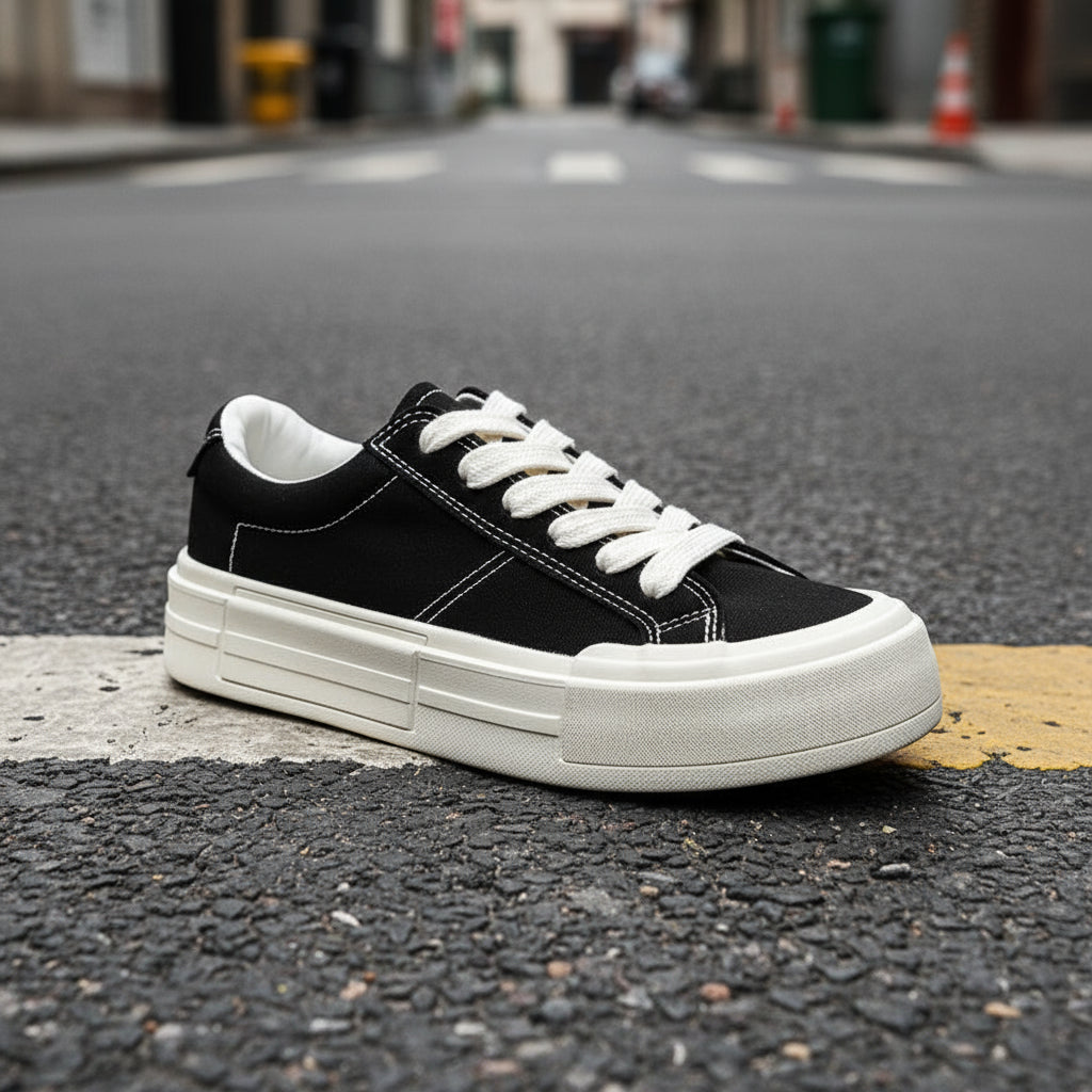 Women’s Canvas Platform Skate Shoes — Casual & Sporty Lifted Sneakers