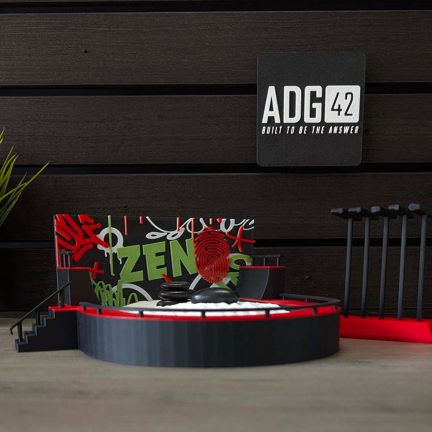 ADG42 Desktop Skatepark Zen Garden with Graffiti
