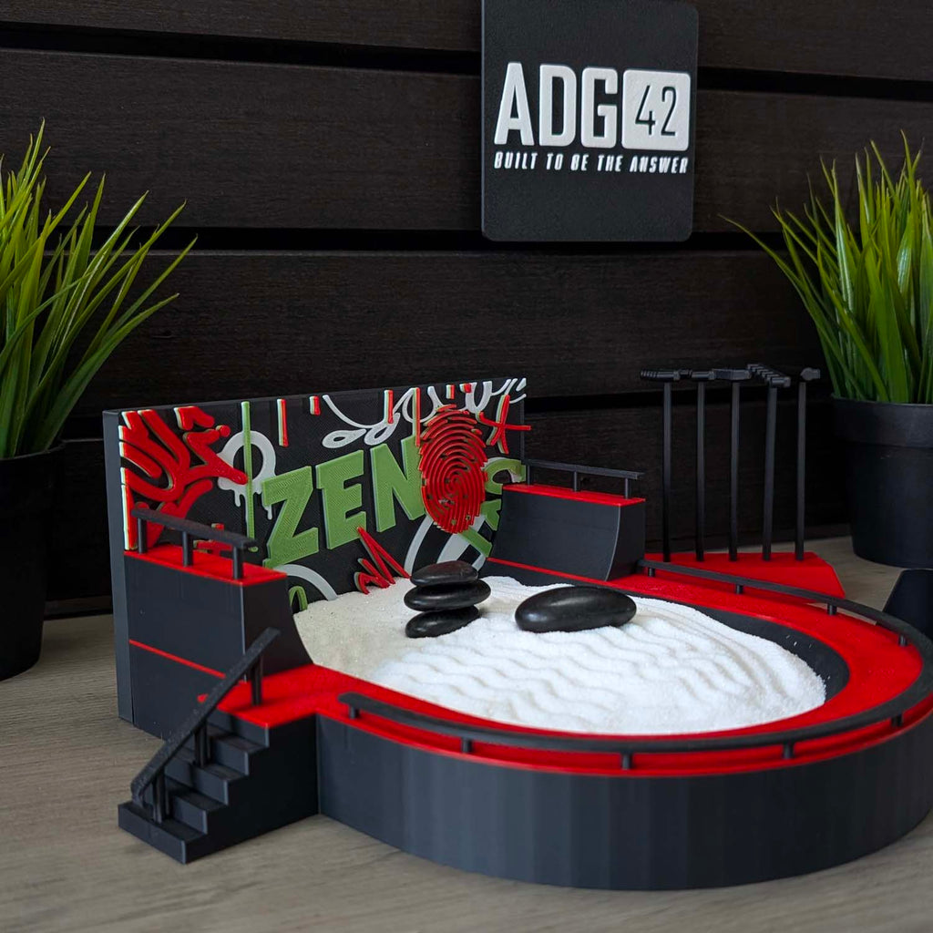 ADG42 Desktop Skatepark Zen Garden with Graffiti