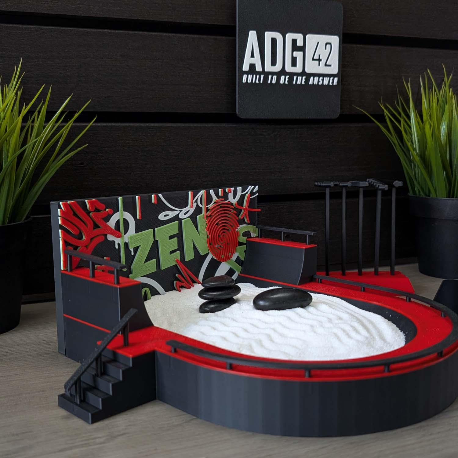 ADG42 Desktop Skatepark Zen Garden with Graffiti
