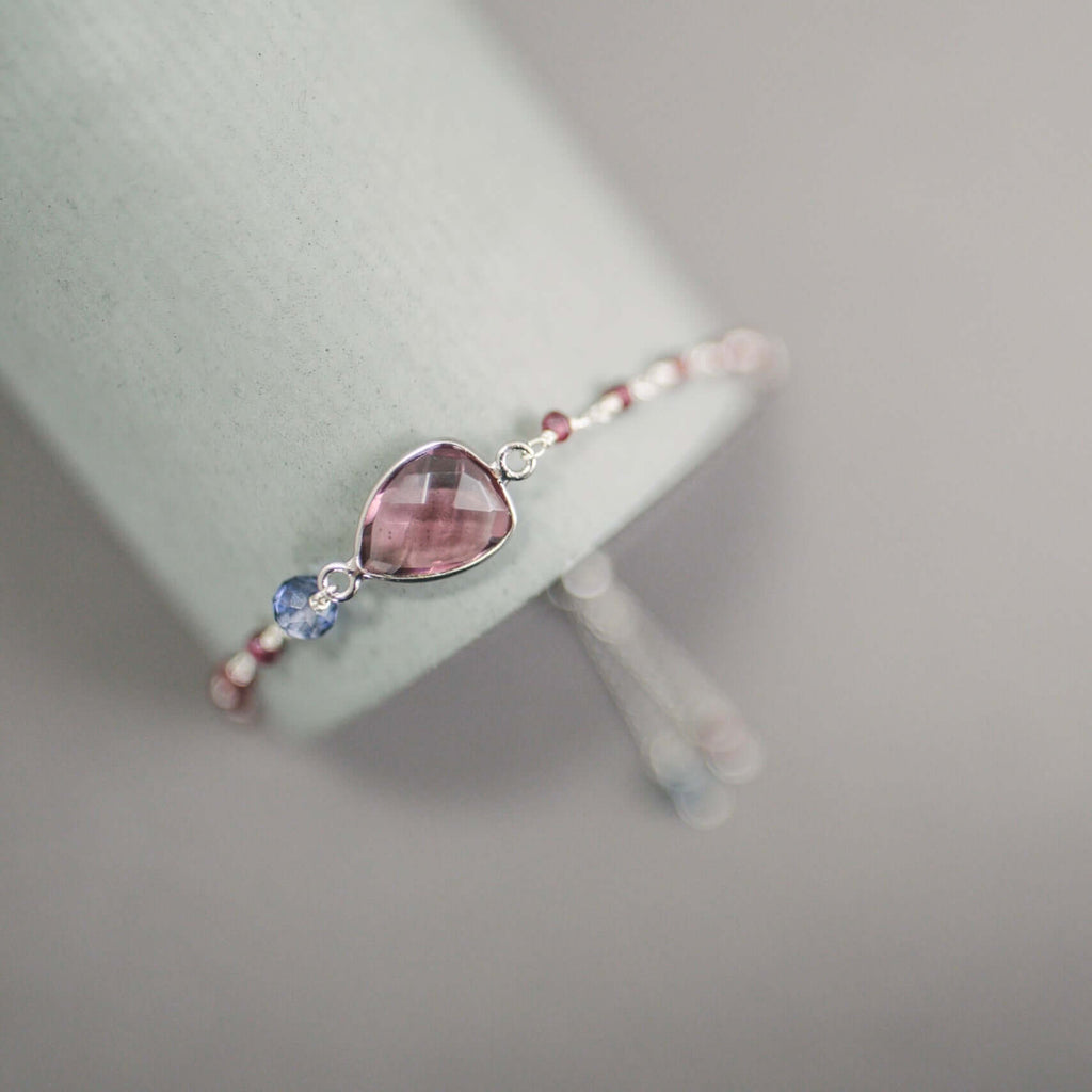 Rhodolite Garnet Silver Isla Bracelet