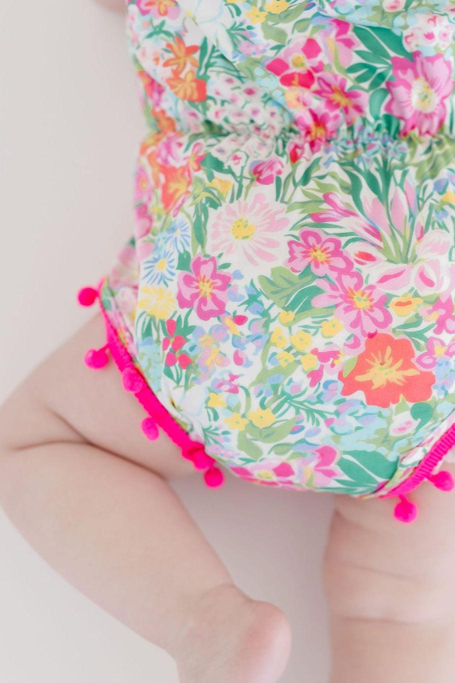 Preppy Petals Pom Pom Romper