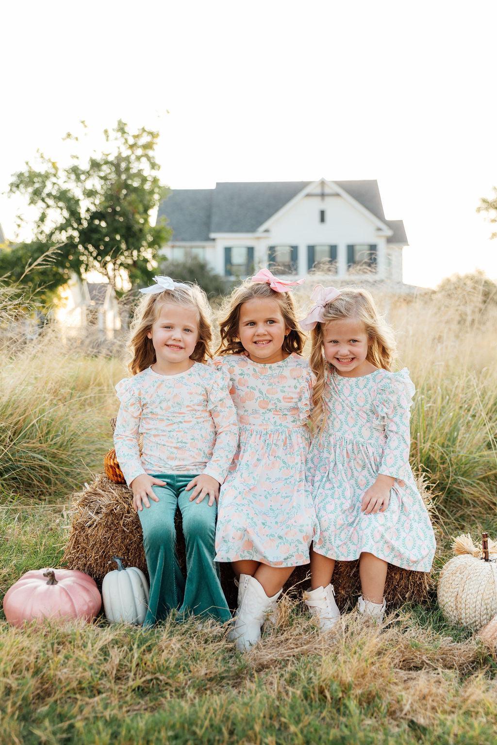 Pretty Pumpkins L/S Ruffle Tee