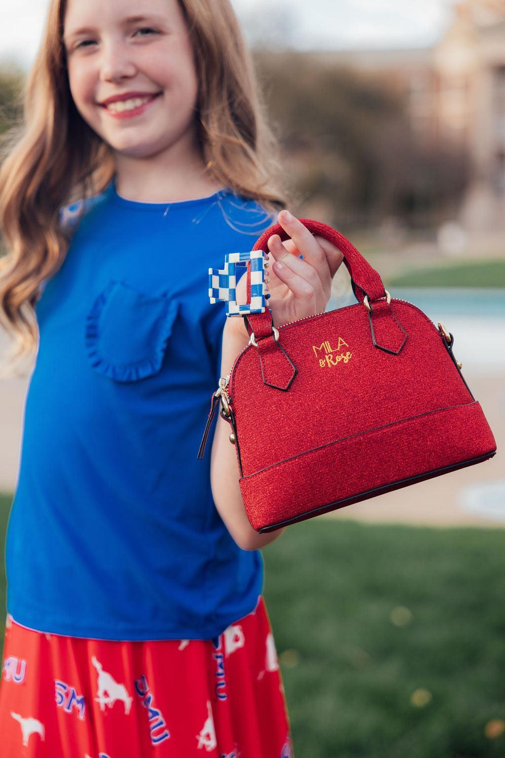 Red Shimmer Girl's Crossbody Purse