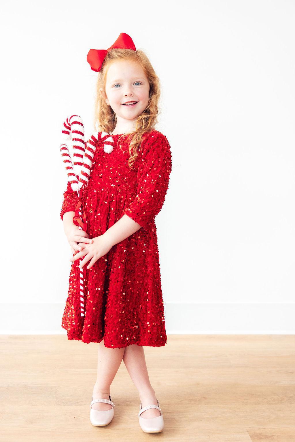 Red Velvet Sequin Dress