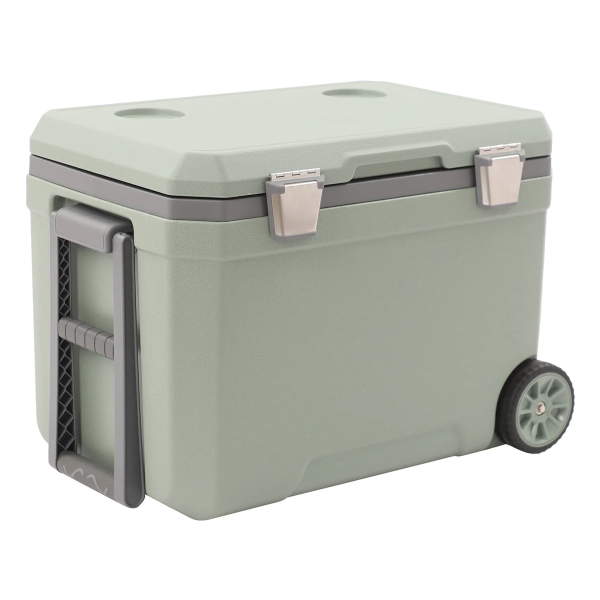 45L Insulated Wheeled Portable Cooler, Long Ice Retention Green Cooler Box, Outdoor Refrigerated Cooler for Fishing with Handle,for Boating, Camping, Travel & Picnic