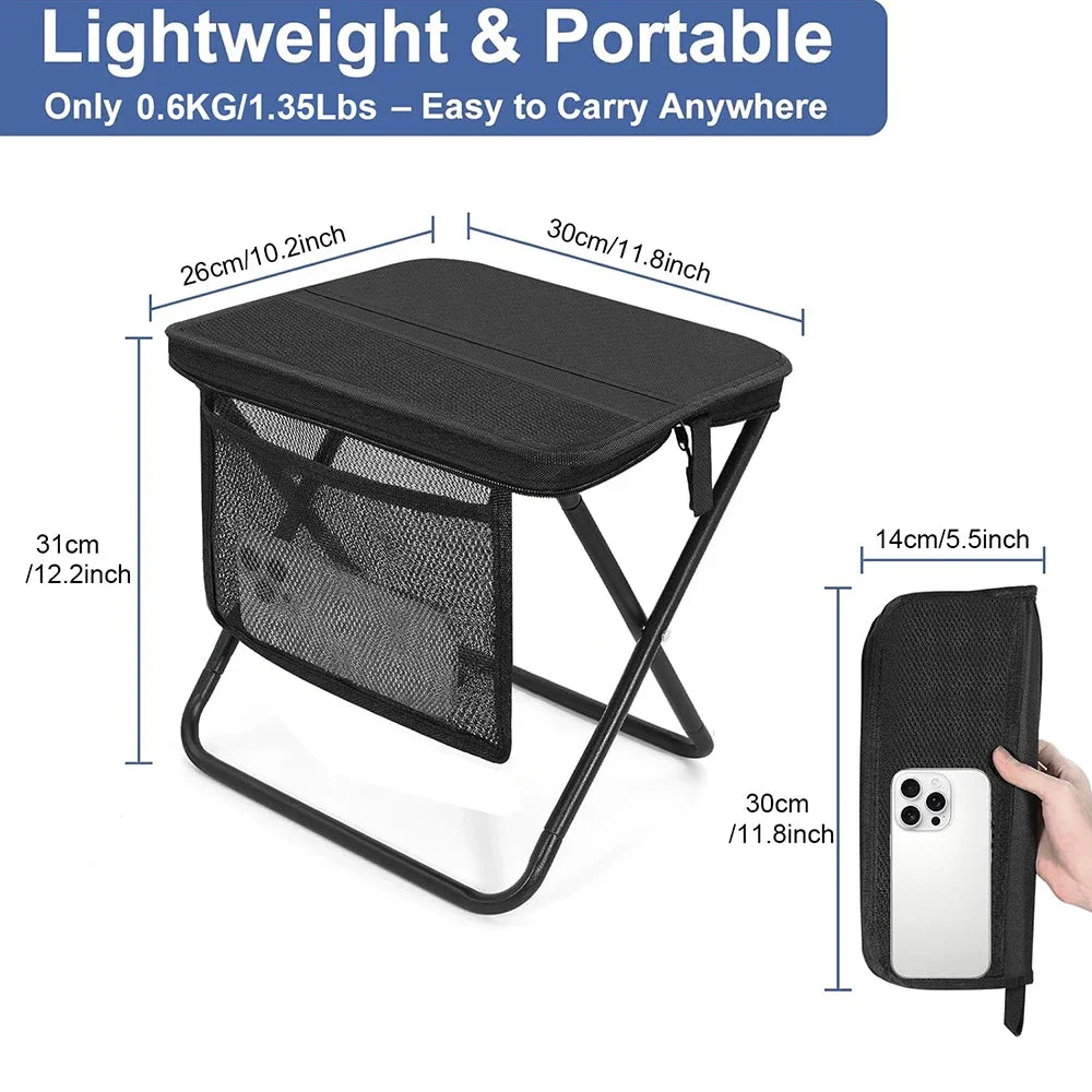 Camping Folding Stool with Storage Sack Portable Pocket Lightweight