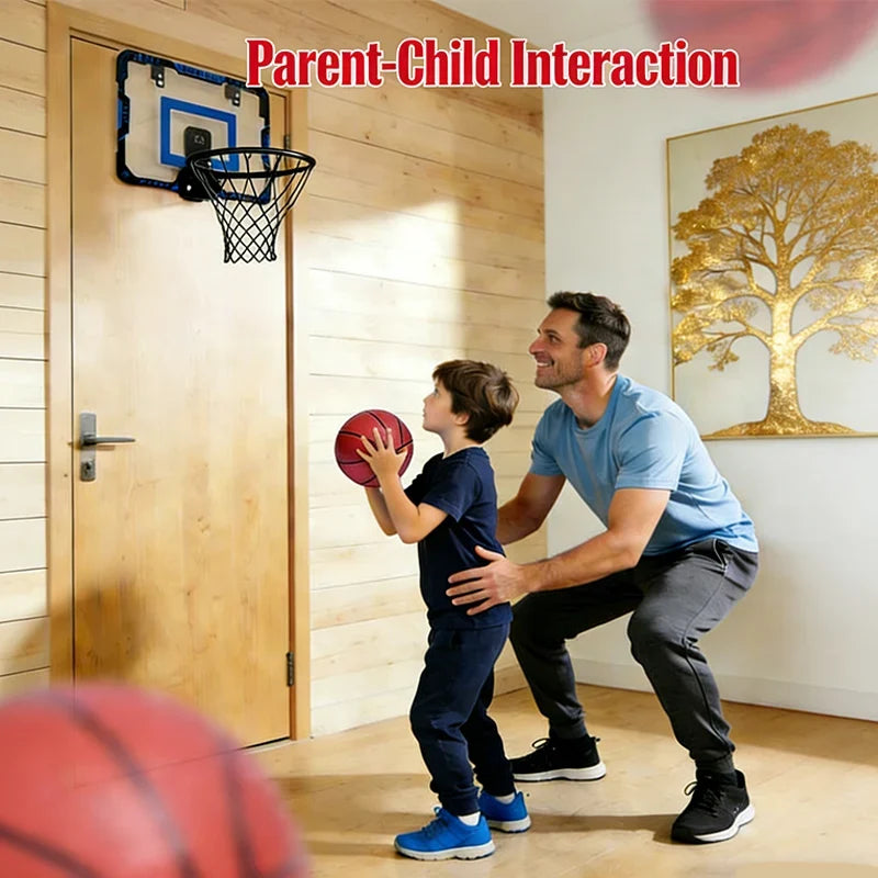 Basketball Hoop Wall Mounted, Over Door Indoor Outdoor Hoop Set with