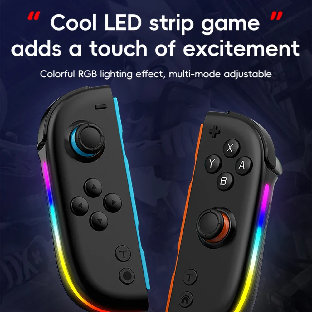 Bluetooth 5.3 Gamepad Controller For Nintendo Switch/OLED/Lite Joycon RGB Colorful Light L/R Wireless Game Console Joystick