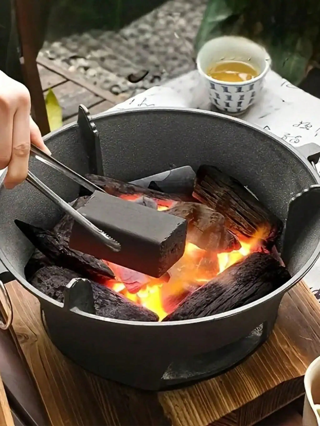 Durable High‑Temperature Resistant Cast Iron Charcoal Burner Complete BBQ Grill Stove Smokeless Portable Heating & Tea Making Stove Vintage Old‑Fashioned Design For Backyard Patio Home Garden Holiday Gift
