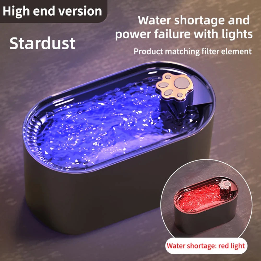 3L LED Cat Water Fountain™ Intelligent USB Electric Mute Drinker – Ultra-Quiet Pump, Powerful Filter, Gray & White | FlipStylez LLC®