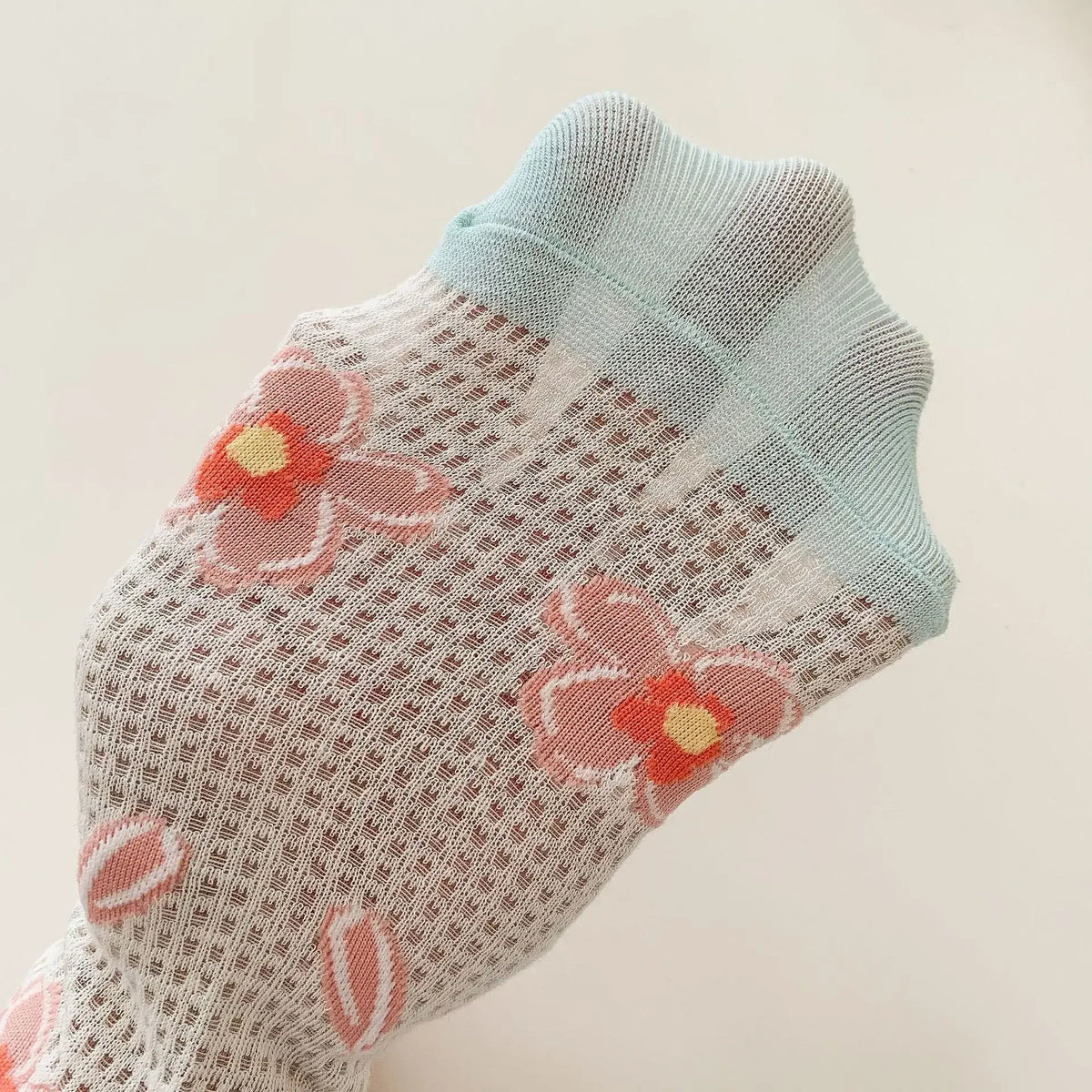 Transparent Crystal Silk Socks Women Fashion Ultra-thin Summer Harajuku Crew Socks Flower Streetwear Elastic Long Mesh Socks
