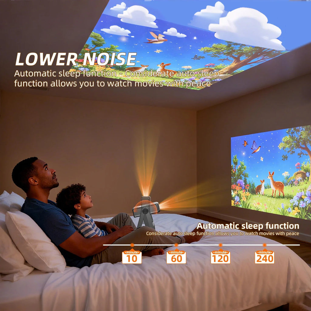 XBJ A5Pro 1080p Smart Projector With Screen Wifi6 BT5.2 Auto Focus Portable Projector 4k Home Cinema Indoor Outdoor