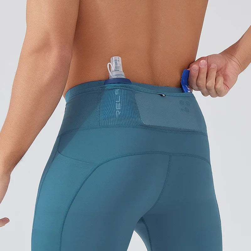 Men's Compression Shorts with Pockets for Running and Gym, Quick-Dry Breathable Athletic basketball Workout Pants Plus Size