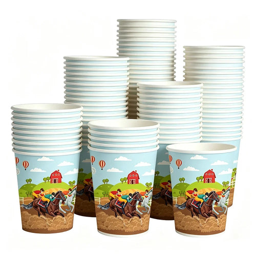 10/50pcs Western Cowboy Horse Paper Cups Disposable Tableware Drinking