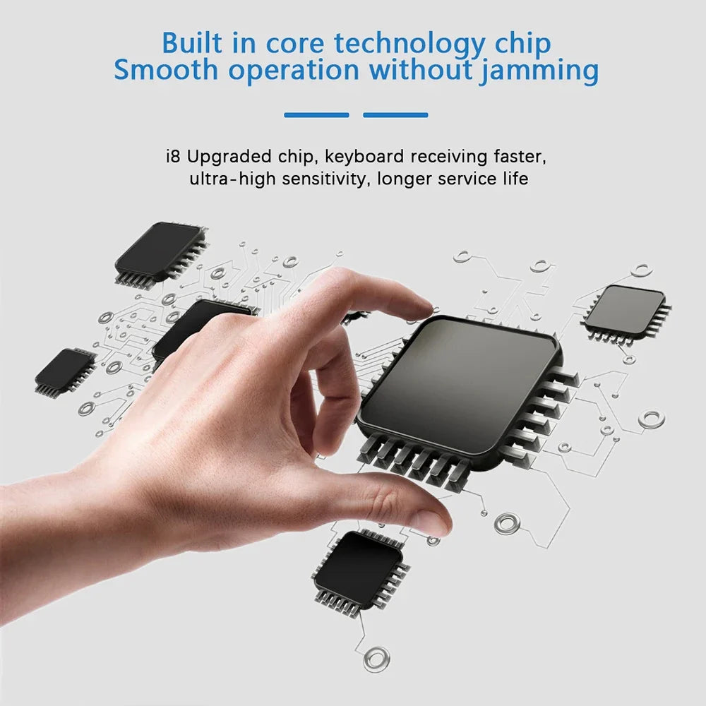 MRSVI i8™ Mini 2.4G Wireless Keyboard with Touchpad & 7-Color Backlit – Multi-Language, Air Mouse for TV Box & PC | FlipStylez LLC®