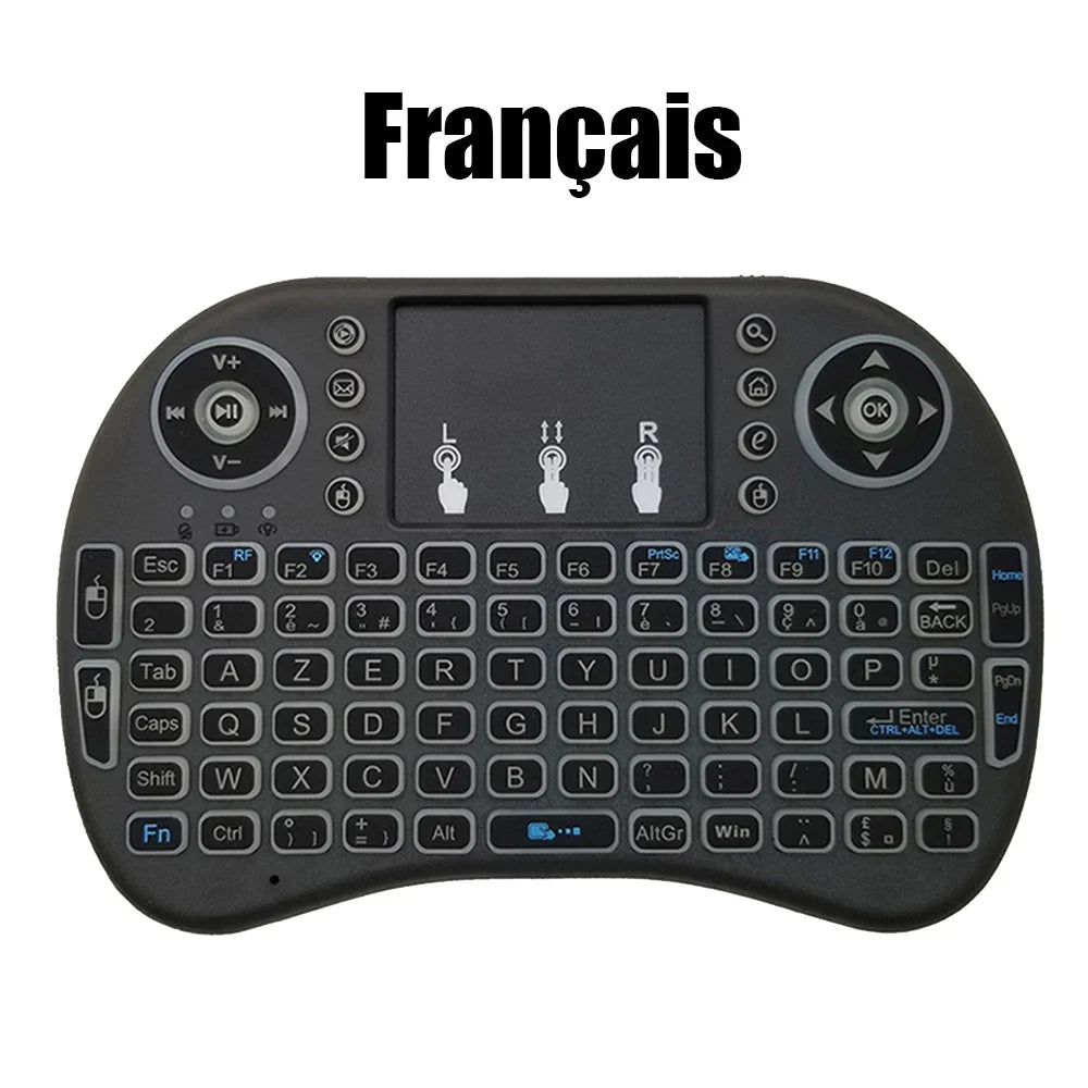 MRSVI i8™ Mini 2.4G Wireless Keyboard with Touchpad & 7-Color Backlit – Multi-Language, Air Mouse for TV Box & PC | FlipStylez LLC®