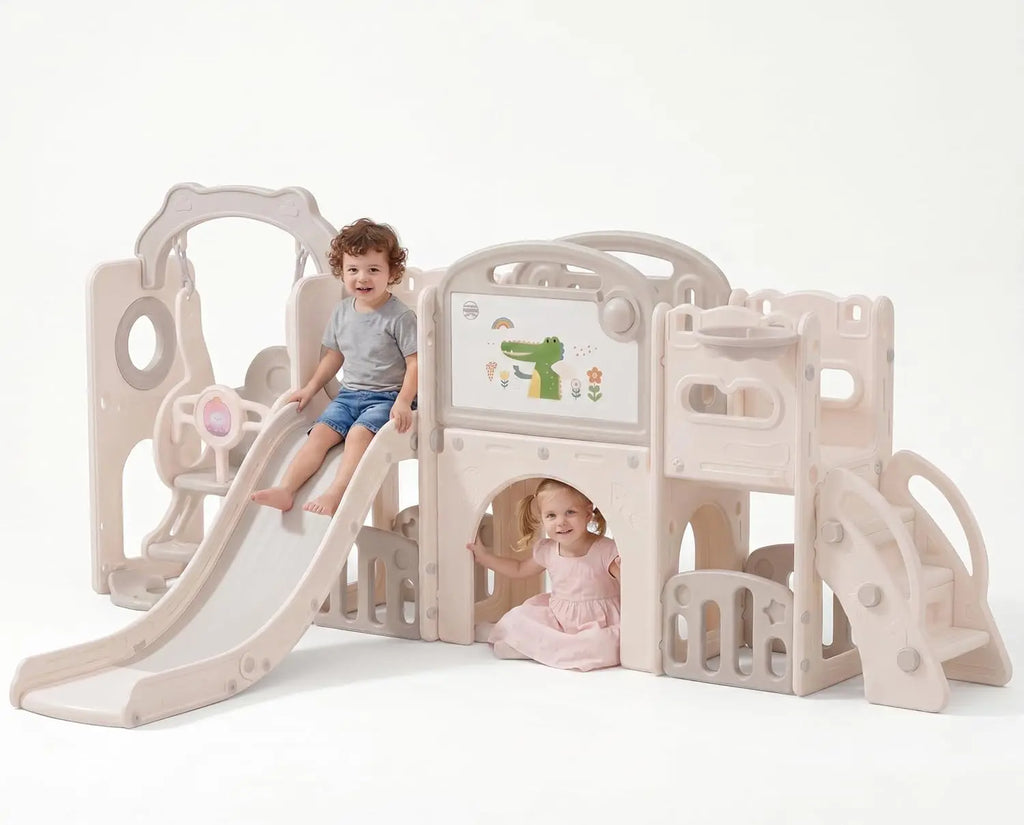 12-In-1 Toddler Playground Gym Playset - Indoor Outdoor Swing Set with
