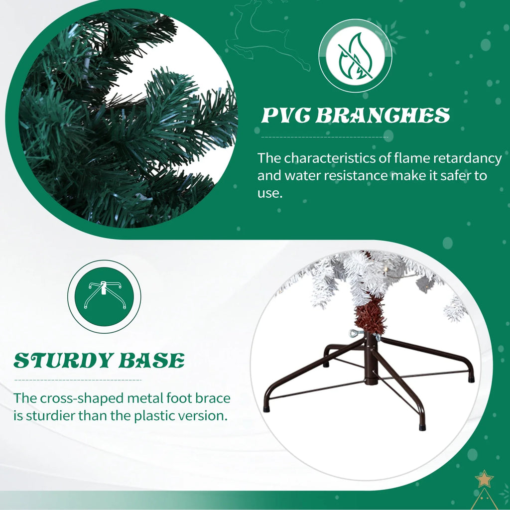 6FT Pre‑lit Bent Top Christmas Tree, Santa Hat Style Artificial Hinged Xmas Tree with 250 Warm White LED Lights, 839 Branch Tips for Home Holiday Party Decor