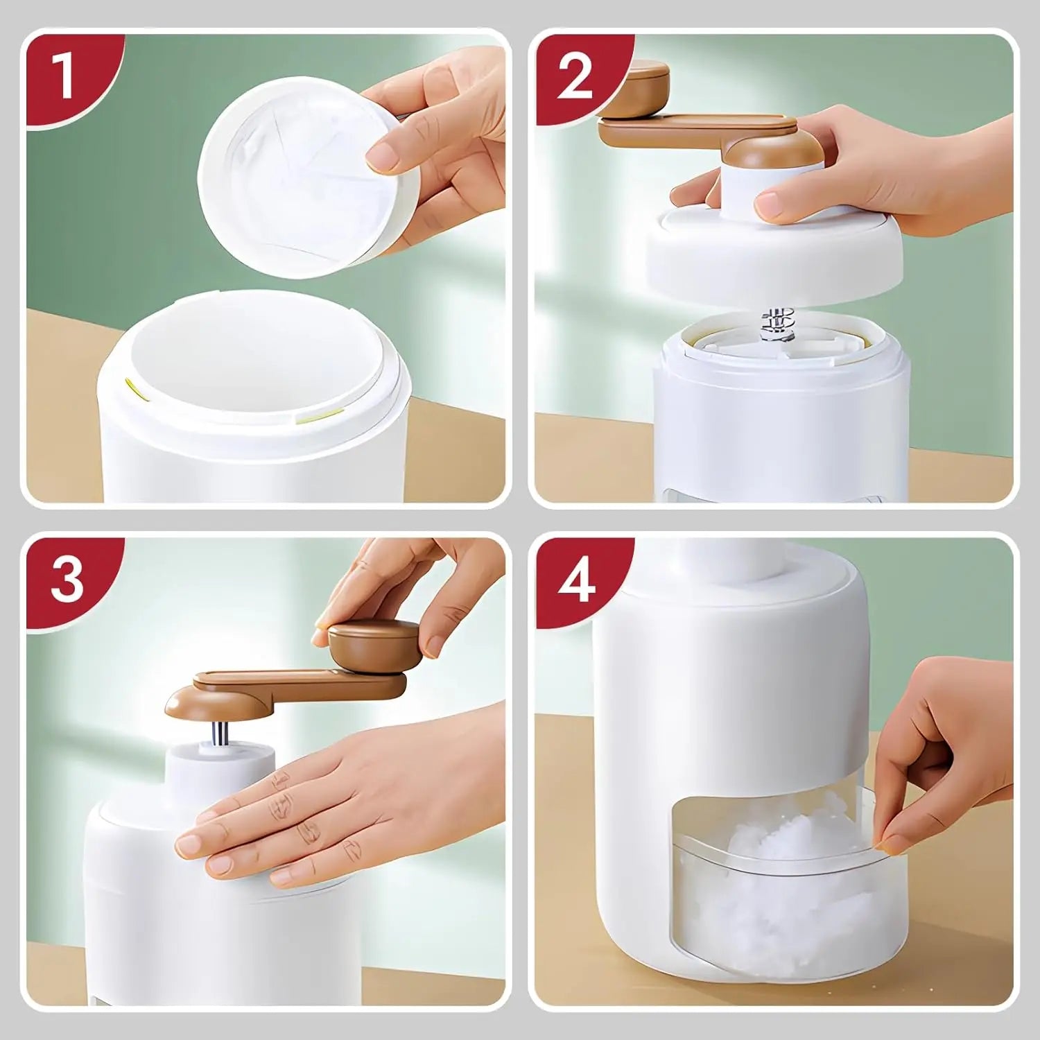 Shaved Ice Maker Machine for Home Ice Shaver Hand Crank Slushy Maker Machine Ice Crusher for Snow Cones Ideal for Outdoor Picnic