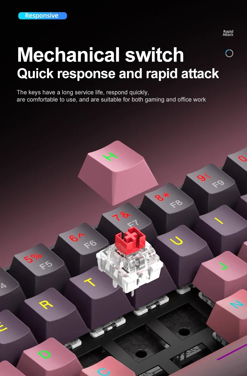 APAYADO™ 60% Mini Mechanical RGB Keyboard & Mouse Kit – Red Switches, 7200 DPI, Phantom RGB | FlipStylez LLC®