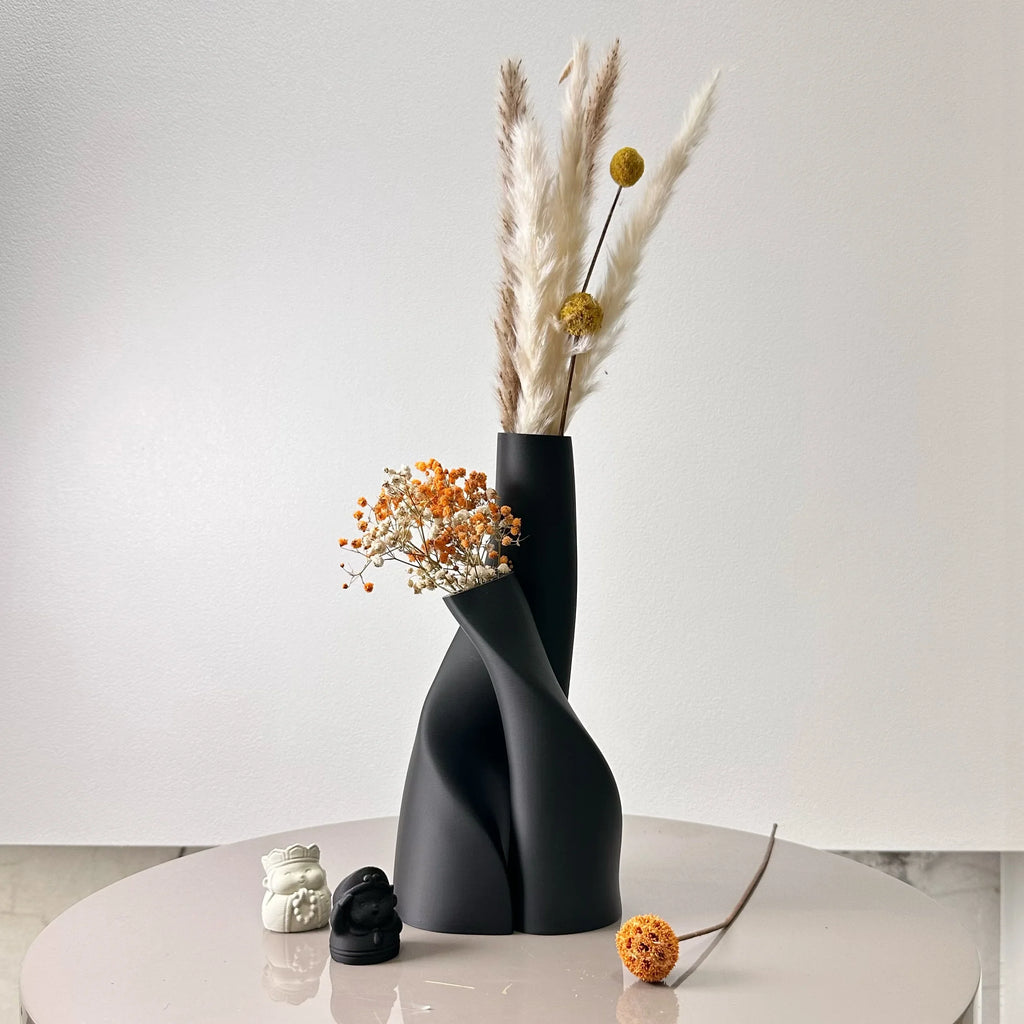 2 Piece Set of Special-Shaped Double Vase, Creative Dried Flower Vase
