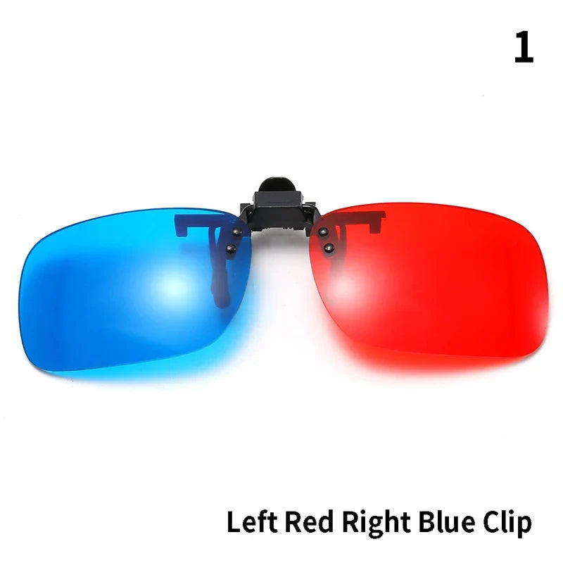 Red Blue Green 3D Glasses Black Frame For Dimensional Anaglyph Movie TV Glasses For 3D Movies