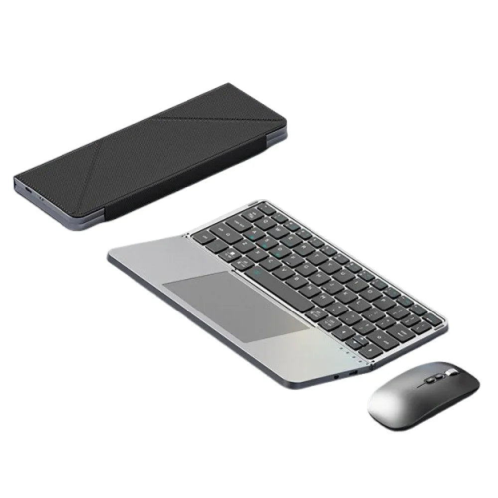 Bluetooth 5.3 Wireless Bluetooth Keyboard Portable Detachable Foldable Keyboard with Touchpad Universal Rechargeable Keyboard