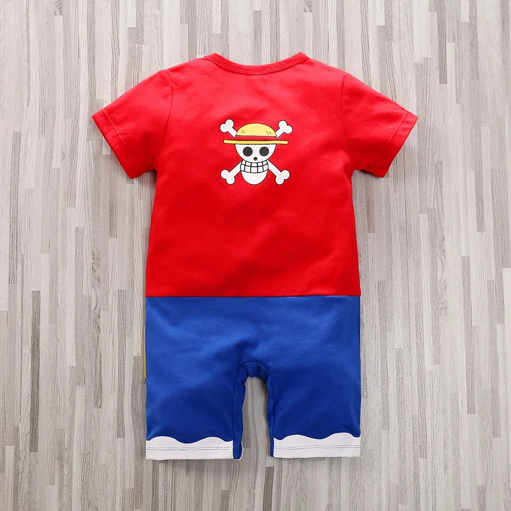 Cartoon 100% Cotton Short Sleeve Newborn Baby Boy Onesie Round Neck