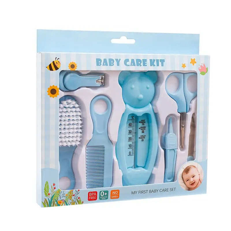 Baby Care Kit Baby Nail Clippers Nasal Aspirator Nose Cleaning Tool Safety Comb Brush 10-Piece Set Specially Designed for Bags