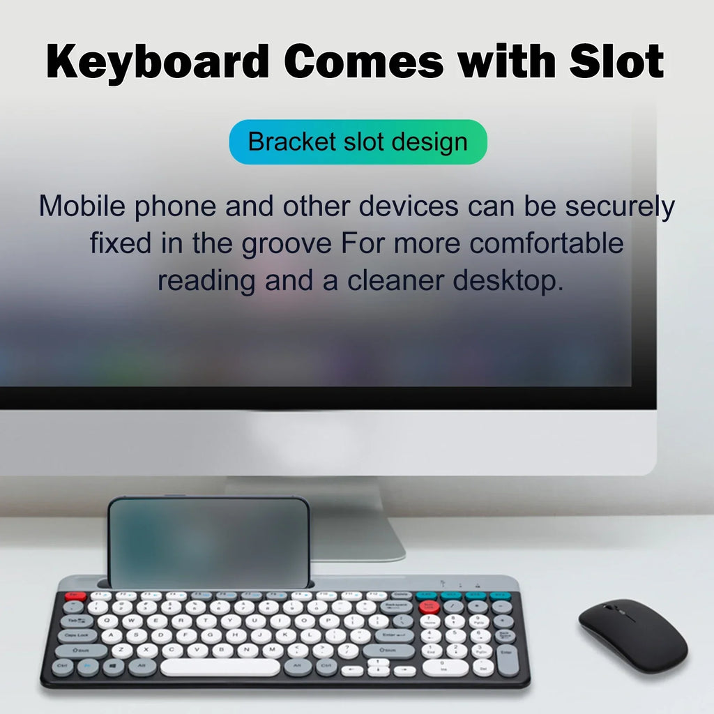 Luxuglow™ Dual-Mode 2.4G & Bluetooth 5.0 Wireless Keyboard & Mouse Combo – Rechargeable, 3-Channel, Type-C | FlipStylez LLC®