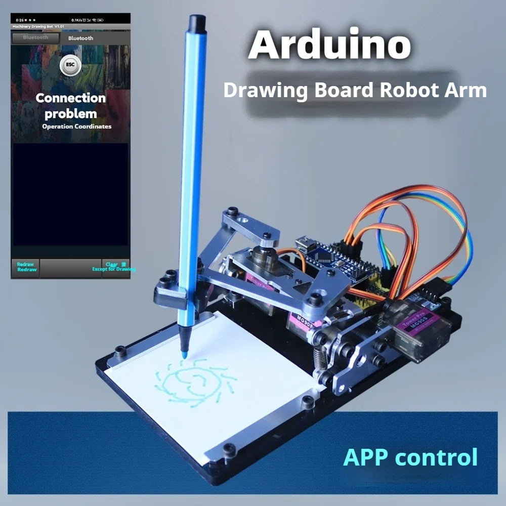 Arduino Drawing Board Robotic Arm, Diy Drawing Robot, Programming