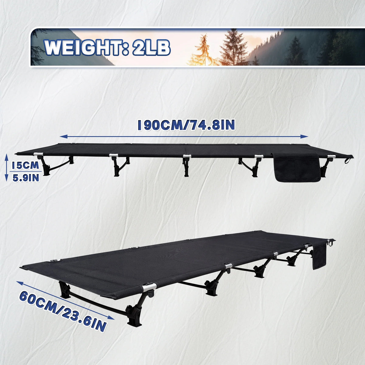 Camping Cot Portable Folding Bed Outdoor Ultralight Compact Tent Bed