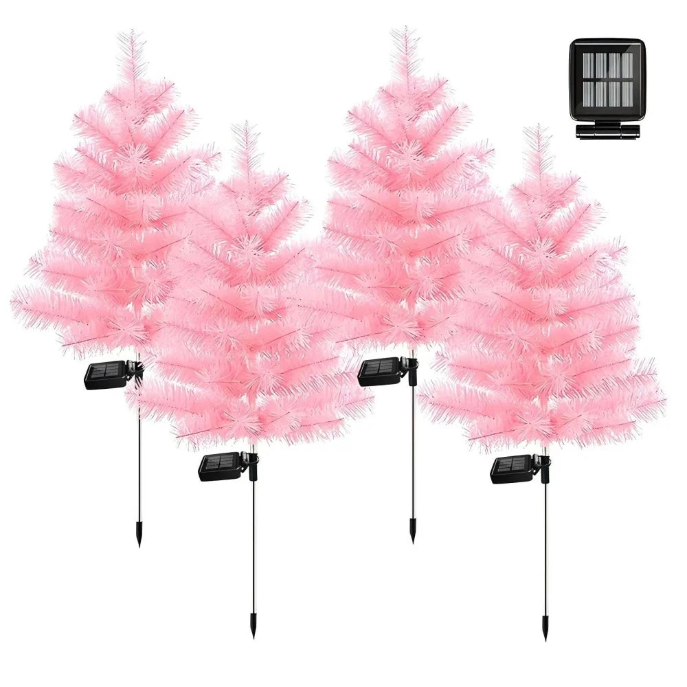 Solar Christmas Tree Outdoor Christmas Decorations Waterproof Solar Christmas Lights for Yard Front Porch Pathway Grave Decor