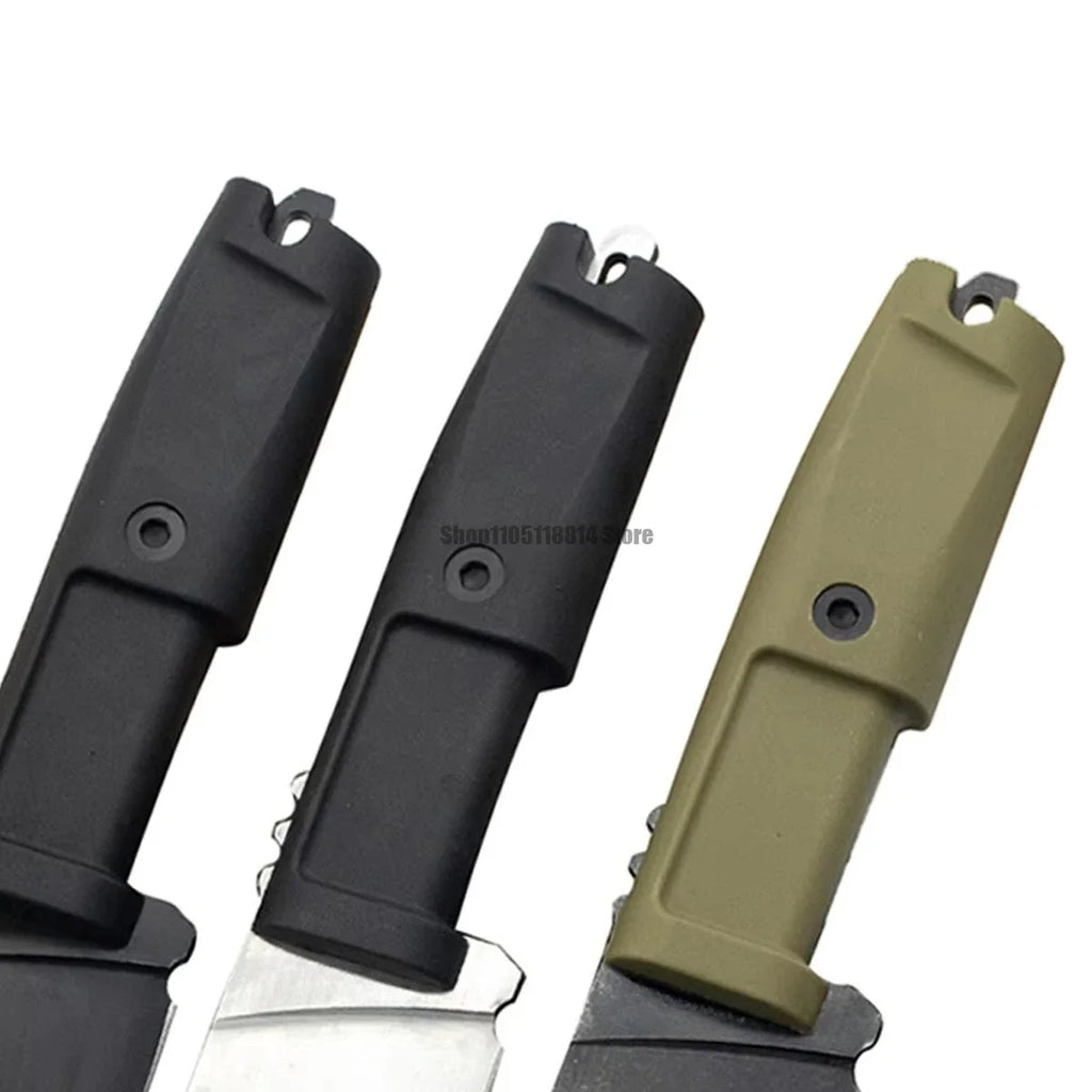 Camping Knife with Straight Steel Blade, G10 Handle, Anti-Slip Rubber