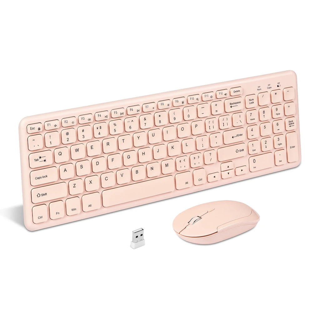 CHYI™ Fashion Wireless Keyboard & Mouse Combo – Silent, Ergonomic, 2.4GHz, Pink, Purple & More | FlipStylez LLC®