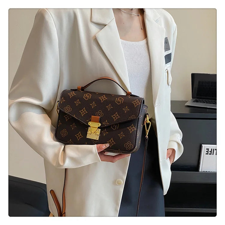 2026 New Women's Bag, Fashion Printed Shoulder Bag, Handheld Square Bag, Versatile High-end Texture Crossbody Bag