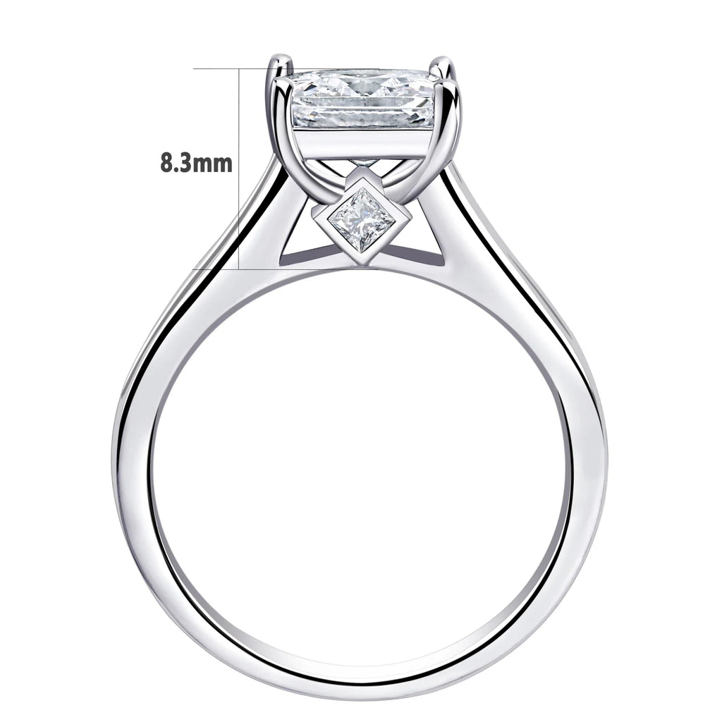 Newshe 2 Pcs GRA Certified Moissanite Princess Cut Wedding Rings Set for Women 925 Sterling Silver Engagement Ring Jewelry