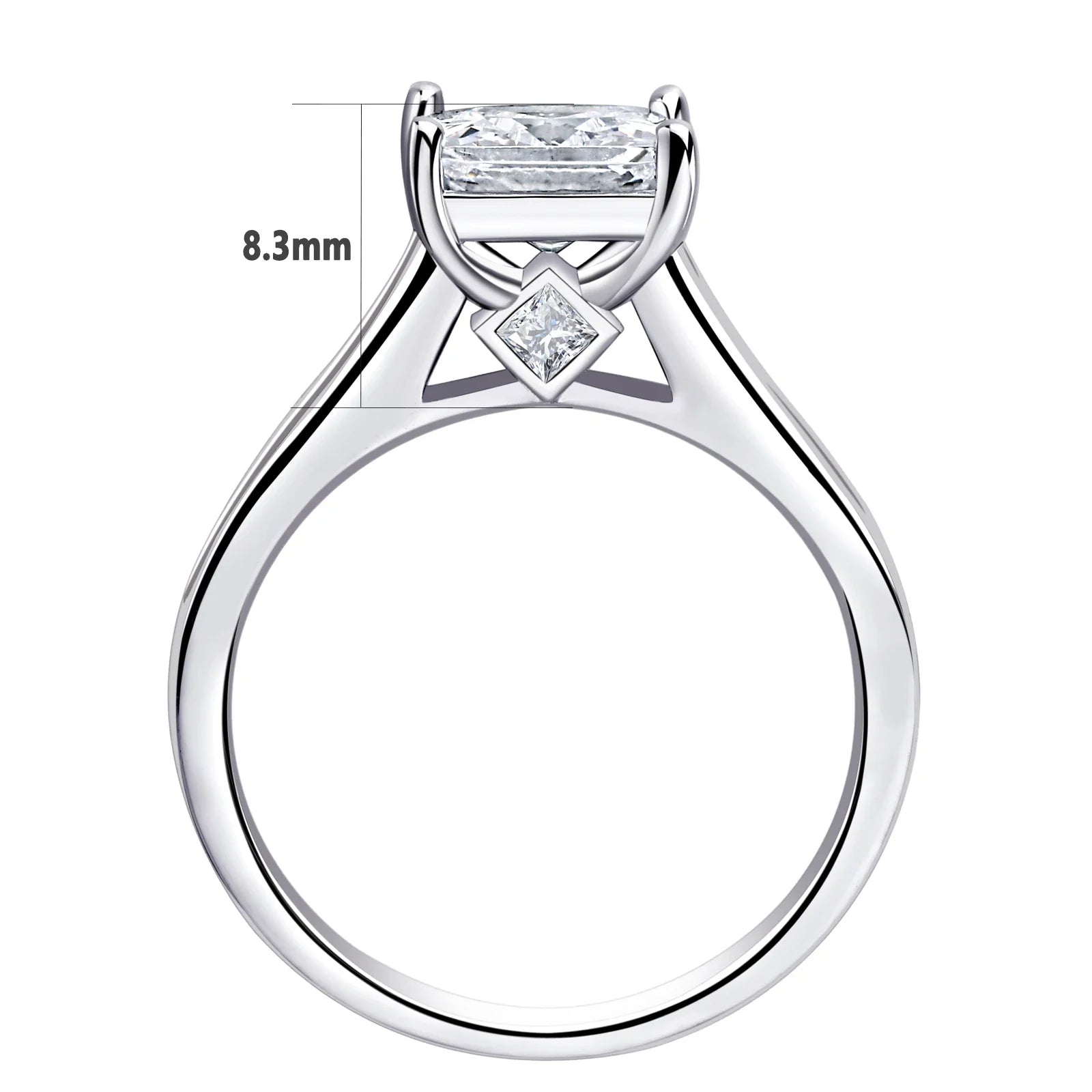 Newshe 2 Pcs GRA Certified Moissanite Princess Cut Wedding Rings Set for Women 925 Sterling Silver Engagement Ring Jewelry