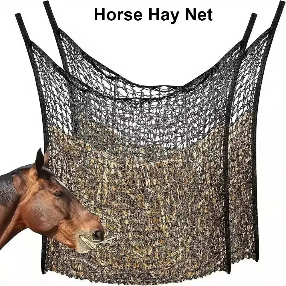1Pc Durable Slow Feed Hay Net Large Capacity Hanging Horse Hay Bag 80x90cm Hay Feeder Bag for Horses Goat Sheep