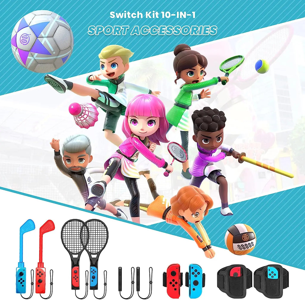 10 in 1 Sports Accessories Kit for Switch/switch OLED Sports Game 10
