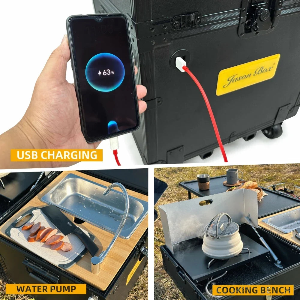 Camping Outdoor Portable Mobile Kitchen Car Self Driving Tour Camping