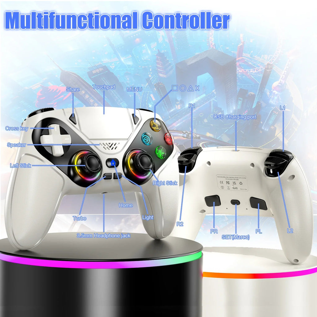 RGB Wireless Gamepad,For Playstation 5/PS5 Controller,With Turbo Dual Sense Vibrate Programming 3D Gaming Controller Console