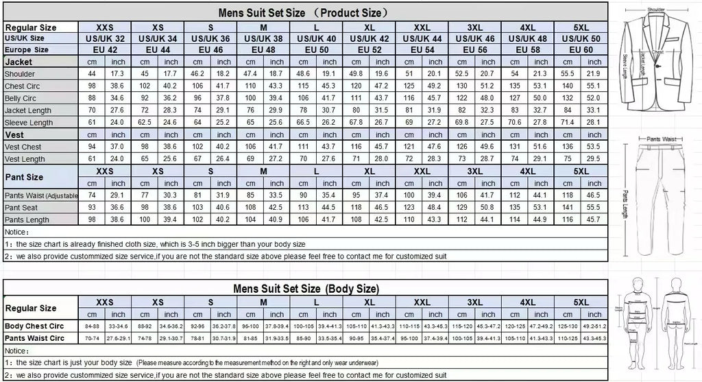 3 Pieces Men's Suits Tweed Herringbone Slim Fit Business Cauasl